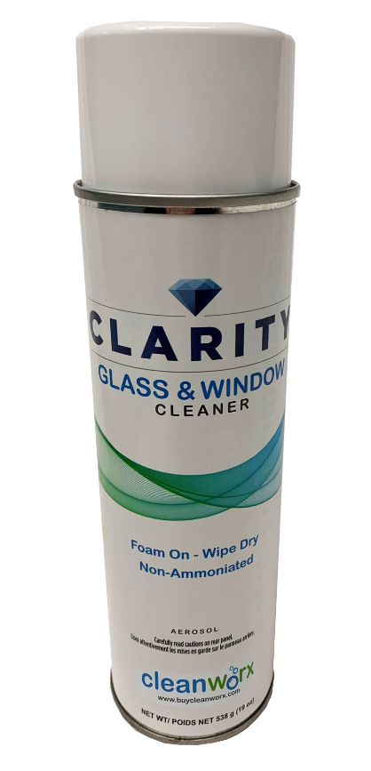 GLASS &amp; WINDOW CLEANER -  CLARITY CLEANWORX AEROSOL 538G 