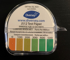 TEST STRIPS - SANITIZER TEST  PAPERS FOR J-512 EACH (950034) 