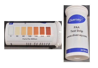 TEST STRIPS - PAA SANITIZER  0-30-60-100-160-350-400 PPM 