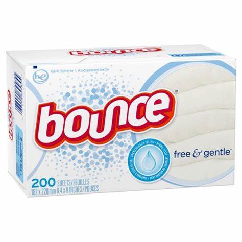 BOUNCE SHEET - FREE &amp; GENTLE  PERFUME FREE 6 X 200 SHEET/CS