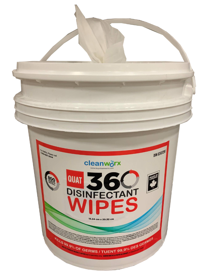 Product 0140070: DISINFECTANT - WIPES QUAT 360,  2 X 800 SHEET CLEANWORX 