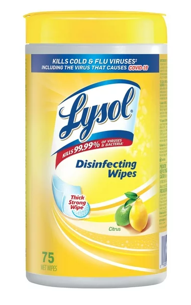 DISINFECTANT - LYSOL WIPES CITRUS SCENT 75/TUB