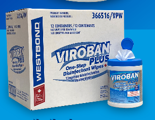 DISINFECTANT - VIROBAN SURFACE WIPES  12 X 160 TUB HEALTH 