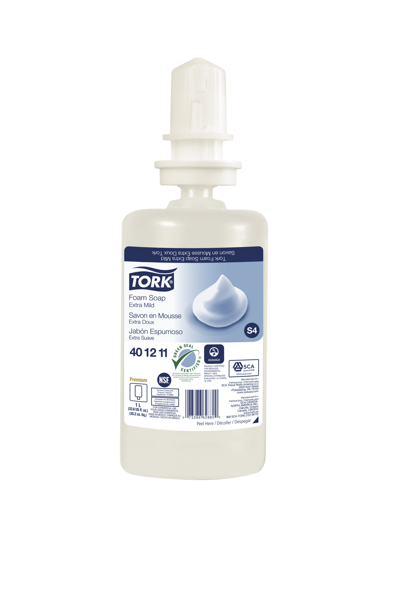 HAND SOAP - TORK PREMIUM S4 EXTRA MILD FOAM 6 X 1000ML