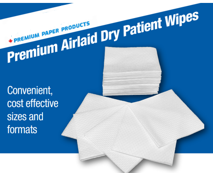 TOWEL - 10 X 13&quot; 1/4 FOLD DRY  PERSONAL PATIENT WIPES AIRLAID 