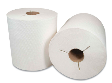 TOWELS - 8&quot; 6 ROLL X 800&#39; WHITE &quot;Y NOTCH SLOTTED&quot; 