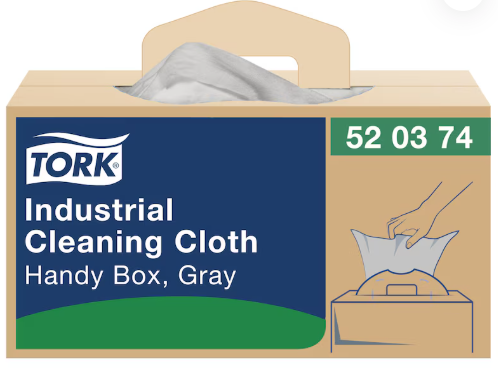 WIPER - TORK 1 PLY INDUSTRIAL  HANDY BOX GREY 210/CS (520374)