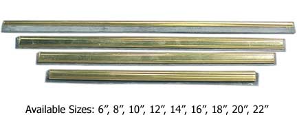 WINDOW SQUEEGEE - 12&quot;/30 CM  BRASS CHANNEL W/RUBBER &amp; CLIPS