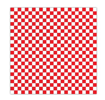 WAXED SHEETS - BASKET LINERS 12" X 12" RED CHECKERED