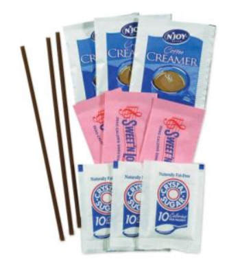 CONDIMENT CAROUSEL PACK  -  INCLUDES SUGAR, SWEETENER, 