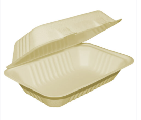 CONTAINER - FOOD COMPOSTABLE  CLAMSHELL CONTAINER BAGASSE