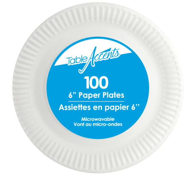 PLATES - 6" PAPER UNCOATED  ECONOMY WHITE 1000/CS