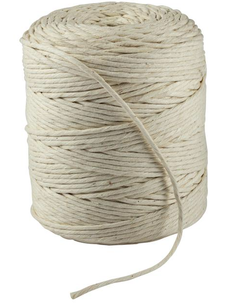 BUTCHER TWINE - 2R 1LB WHITE COTTON TWINE POLISHED TUBES