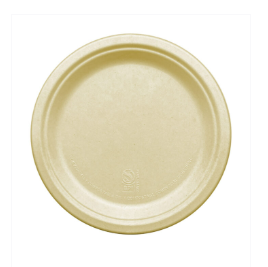 PLATES - 10&quot; BAGASSE ECO ROUND  DINNER NATURAL COMPOSTABLE 