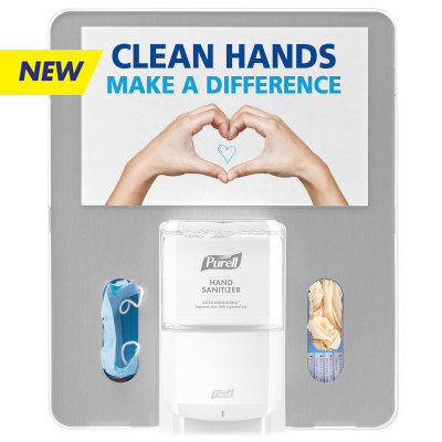 SIGN - &quot; CLEAN HANDS MAKE A DIFFERENCE &quot; BRACKET W/GLOVE