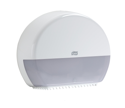 DISPENSER - TT TORK MINI JUMBO  WHITE W/RESERVE (555020A)