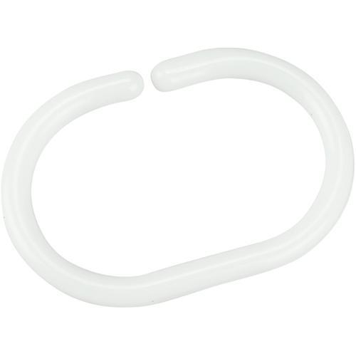 SHOWER CURTAIN HOOK - PLASTIC COLOUR: WHITE - FITS 1 - 1 