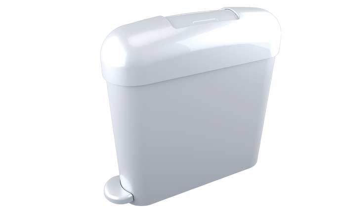 SANI NAPKIN DISPOSAL BIN - WHITE, STEP ON MANUAL VECTAIR