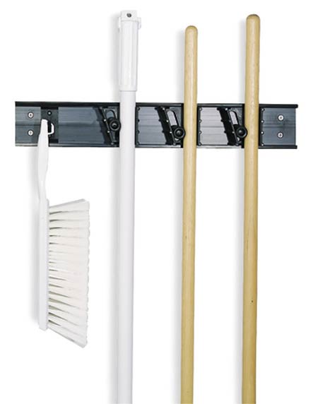 BROOM &amp; TOOL HOLDER - 18&quot;, 4 CLIP HOLDER, ADJUSTABLE 