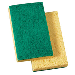 SCRUB PAD - SPONGE #74G MEDIUM  DUTY GREEN/YELLOW (74G) 1/EACH