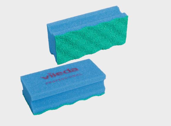 SCRUB PAD - SPONGE MEDIUM DUTY  SCOURING BLUE &amp; GREEN 10/PK