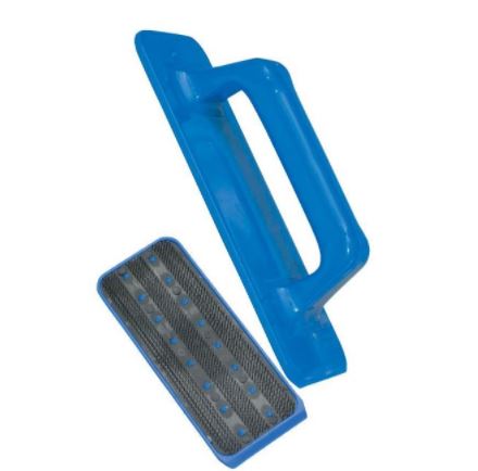 SCRUB PAD HOLDER - DOODLE BUG  HAND HELD PAD BLUE HOLDER 