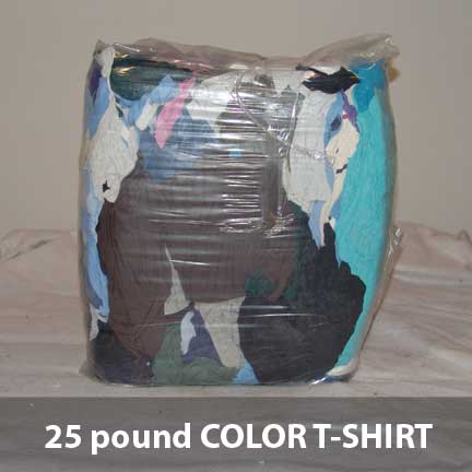 WIPER RAGS - 25 LB COLOURED T-SHIRT