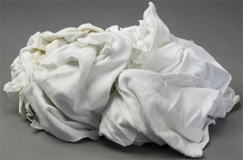 WIPER RAGS - 25 LB WHITE FLEECE