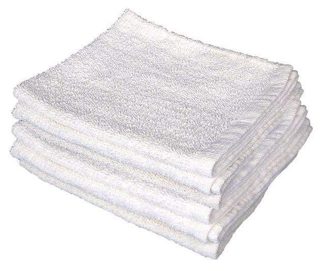 WIPER RAGS - WHITE TERRY BAR  WIPE TOWEL 12/PACK