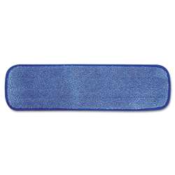 MOP PAD - 18&quot; WET MICROFIBRE BLUE W/BLUE BORDER EACH.