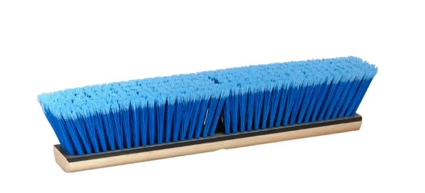 PUSH BROOM - 24" FINE SWEEP  BLUE FLAGGED TIP WOOD BLOCK