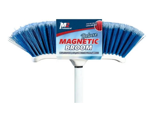 BROOM - LARGE INDOOR CURVED  KITCHEN BROOM W/48" MAGNETC 