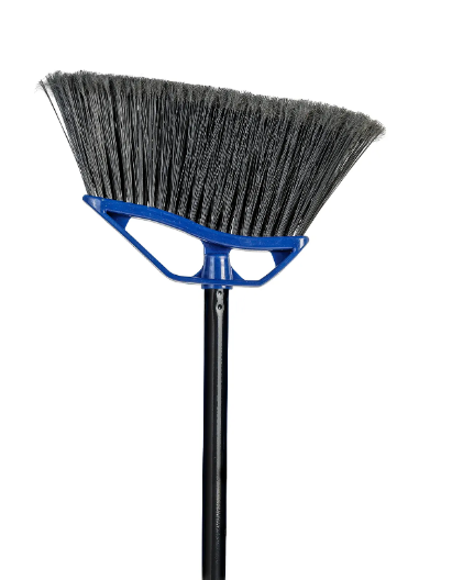 BROOM - 12" LARGE ANGLE  KITCHEN BROOM COMPLETE W/48" 