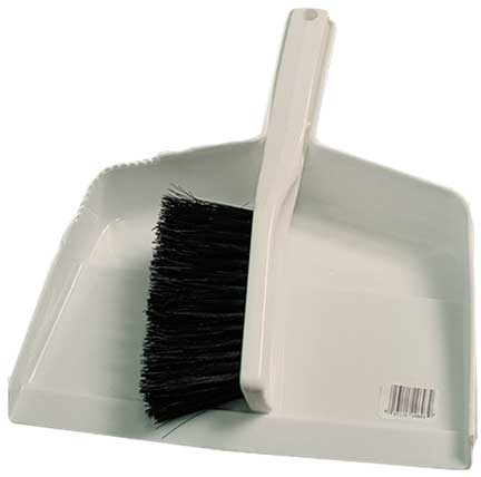 DUST PAN - PLASTIC BANNISTER BRUSH &amp; DUST PAN SET