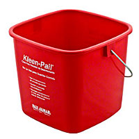 PAIL - 6 QUART RED SANITIZING PLASTIC BUCKET 