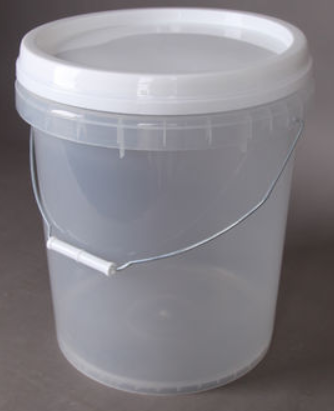 PAIL &amp; LID COMBINATION - 20L CLEAR BUCKET &amp; 20L WHITE