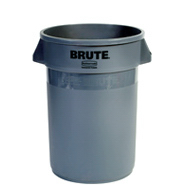 WASTE CONT - BRUTE 32 GAL ROUND GREY (RU2632)