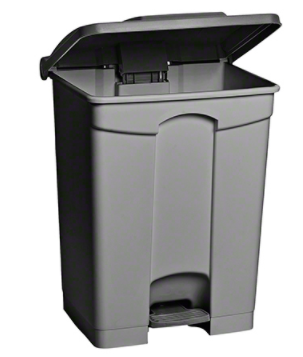 WASTE CONT - STEP-ON 12 GAL 45L PLASTIC GREY