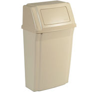 WASTE CONT - SLIM JIM WALL MOUNT W/LID 15 GAL BEIGE