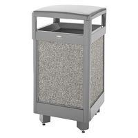 Product 5030007: WASTE CONT - LANDMARK ASPEN GREY HINGED W/ PANELS & LINER, 