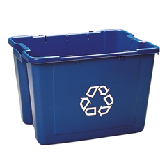 WASTE CONT - SQUARE  12 GAL BLUE &quot;WE RECYCLE&quot; 20 x 15.38