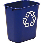 WASTE CONT - DESKSIDE SMALL  13QT BLUE &quot;WE RECYCLE&quot; 