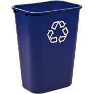 WASTE CONT - LARGE 36L/ 9.5  GAL PLASTIC BLUE W/RECYCLE 