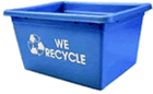 WASTE CONT - DESKSIDE 3 GAL SMALL 12QT BLUE &quot;WE RECYCLE&quot;