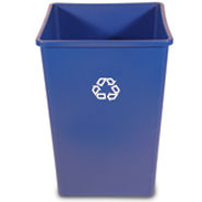 WASTE CONT - SQUARE 35 GAL RECYCLING BLUE