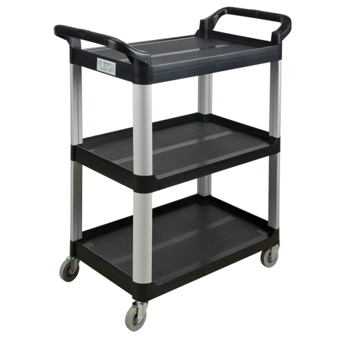 CART - 3 SHELF UTILITY OPEN  SIDED LARGE BLACK 19 W x 30&quot; L