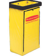 JANITOR CART BAG - YELLOW VINYL W/ZIPPER FITS JANITOR