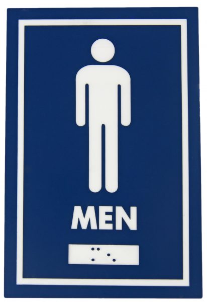 SIGN - MEN / MALE SYMBOL WASHROOM SIGN W/BRAILLE