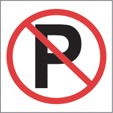 SIGN - &quot;NO PARKING&quot;, 12&quot; X 18&quot; WHITE BACKGROUND WITH