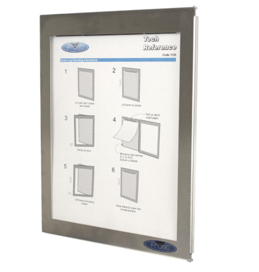 SIGN - STAINLESS STEEL  CLEANING LOG &amp; COMMUNICATION 